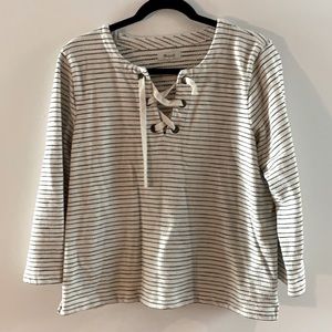 Madewell 3/4 sleeve nautical stripe shirt